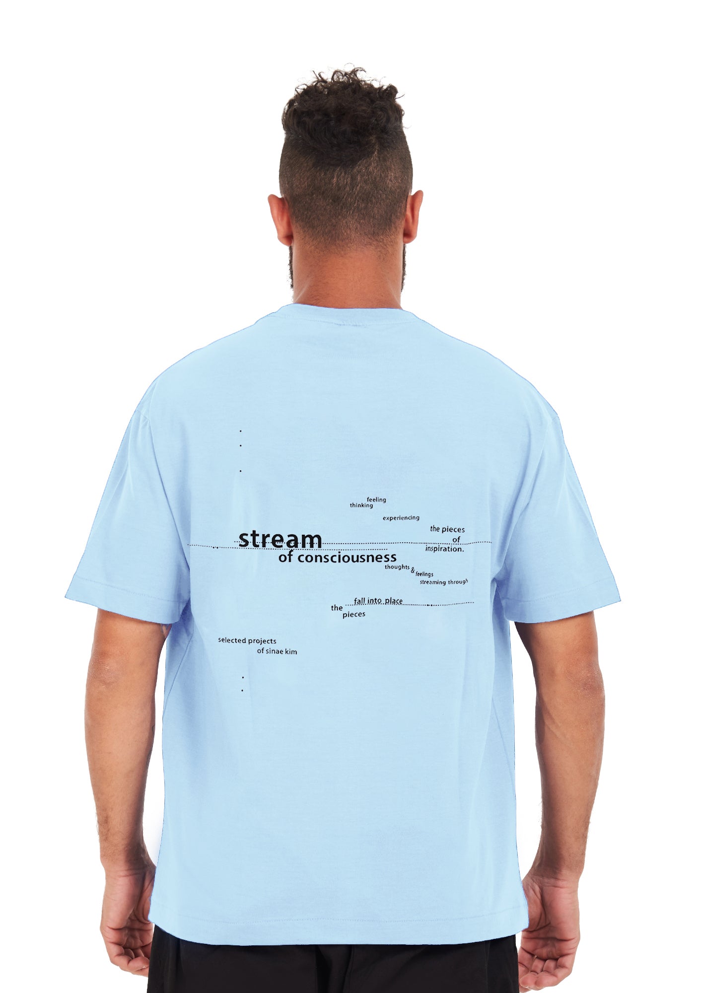 Stream tee  Oversized printed Sky Blue T-shirt .